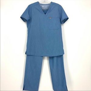 Figs scrub set Catarina Top XS, Kade pants blue XS